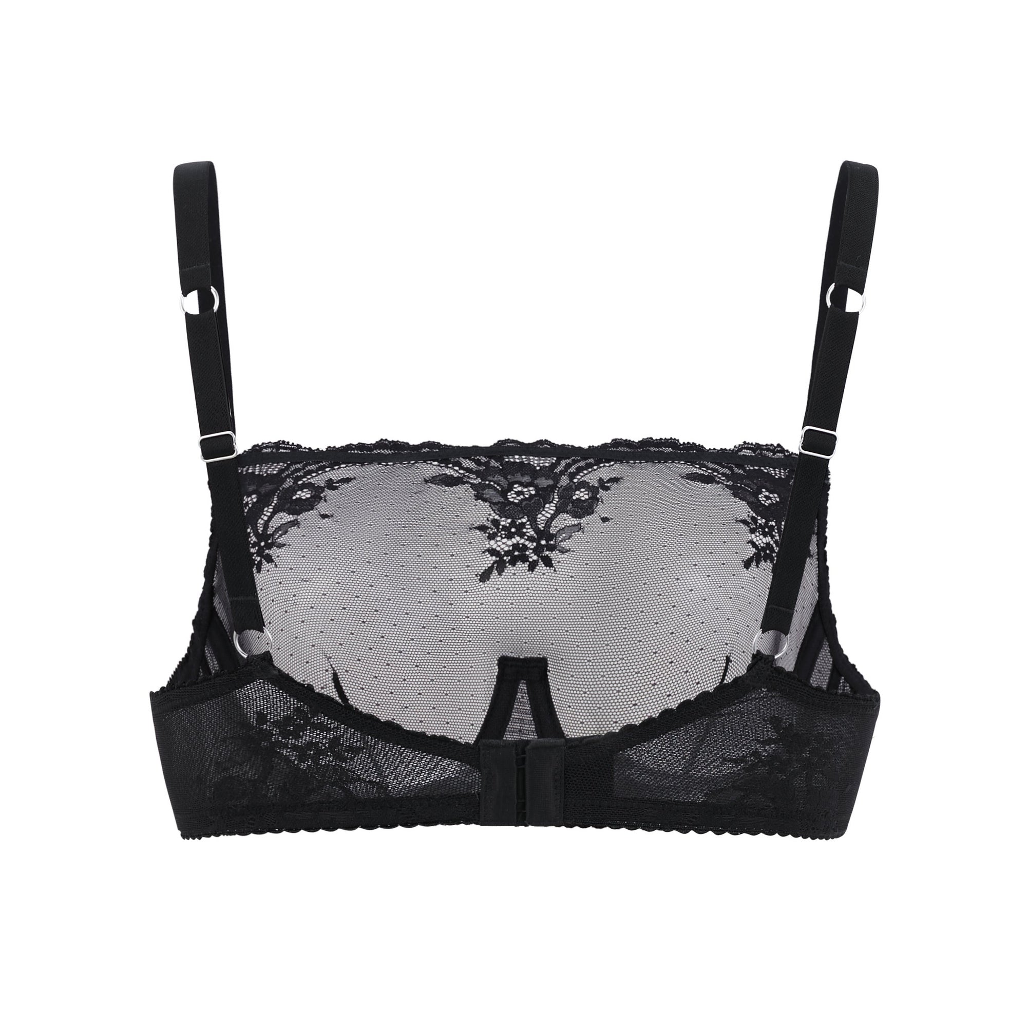 Kim High Neck Sheer Lace Underwire Bra