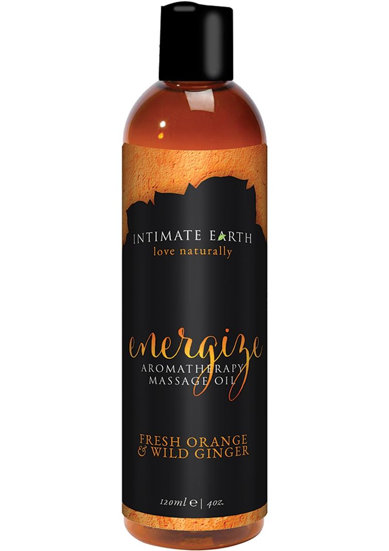 Intimate Earth Energize Aromatherapy Massage Oil Fresh Orange and Wild Ginger