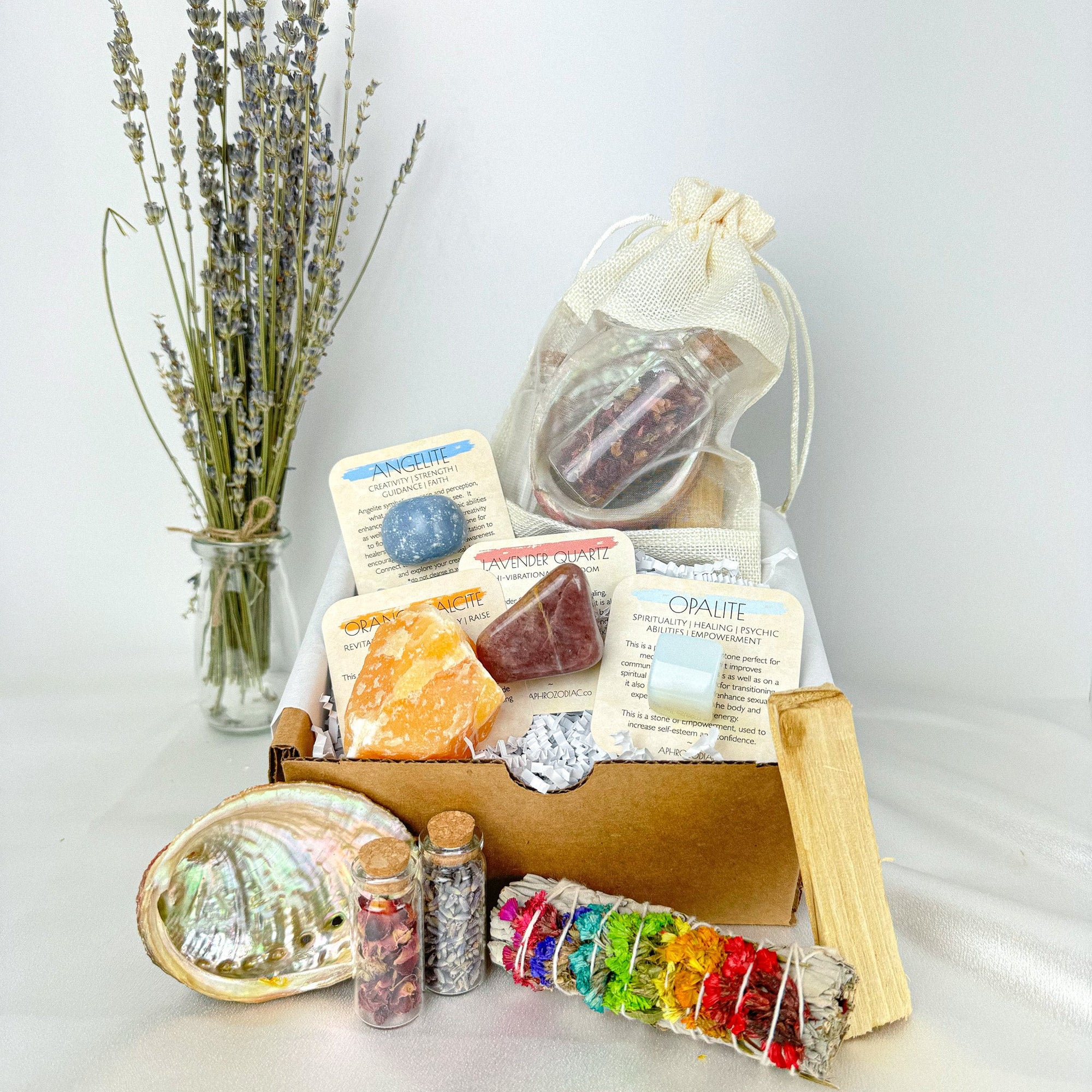 Aquarius Crystal Set for Motivation & Determination - Includes Aura Cleansing Kit