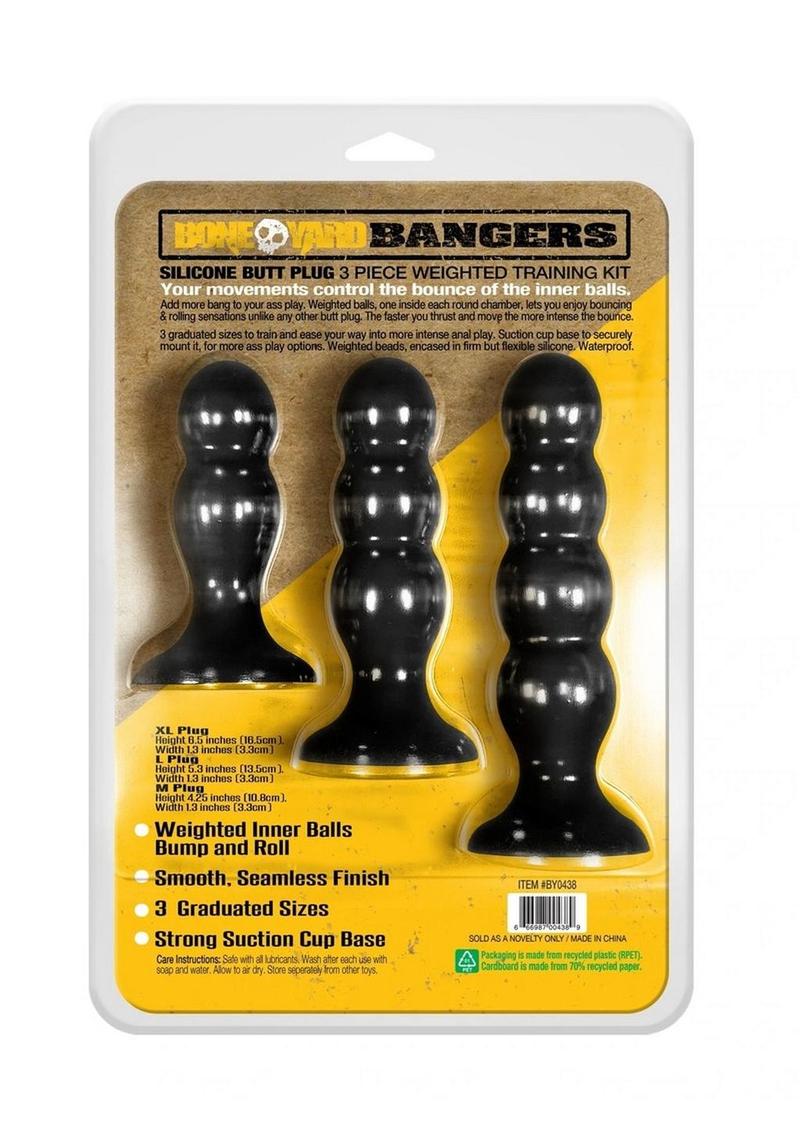 Boneyard Bangers Silicone Weighted Butt Plug Training Kit