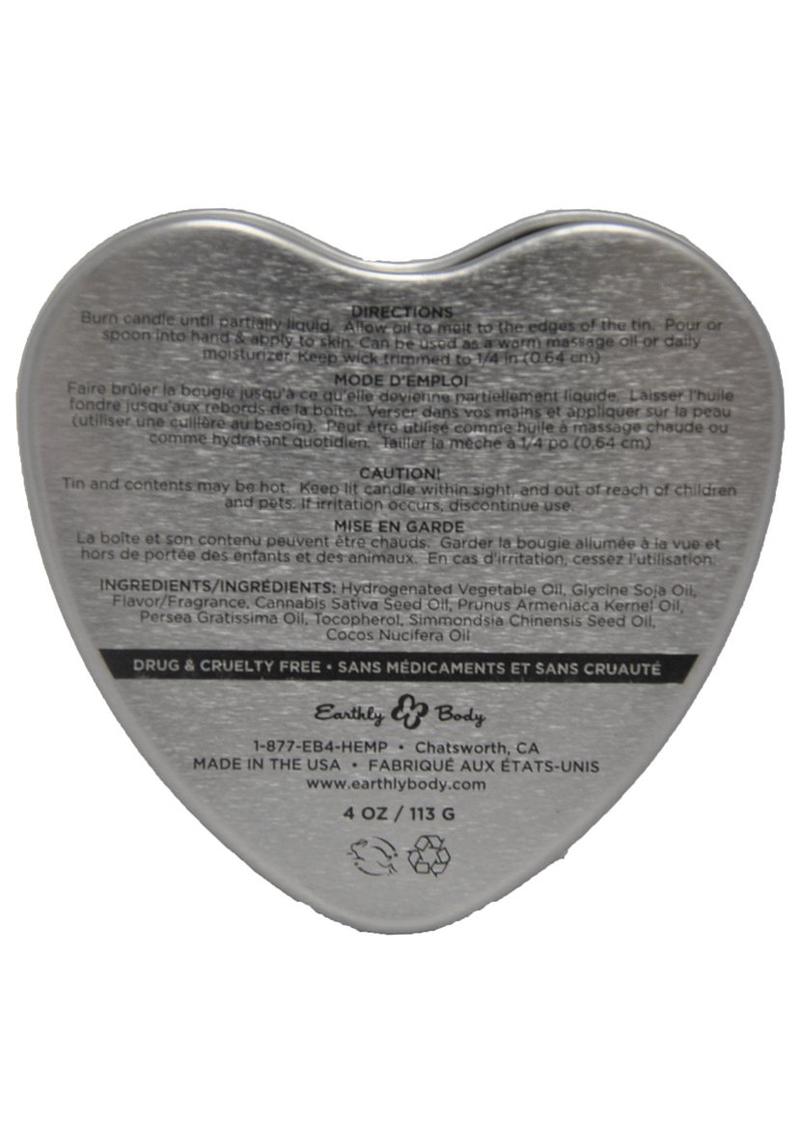 Earthly Body Heart-Shaped Hemp Seed Edible Massage Candle Mango
