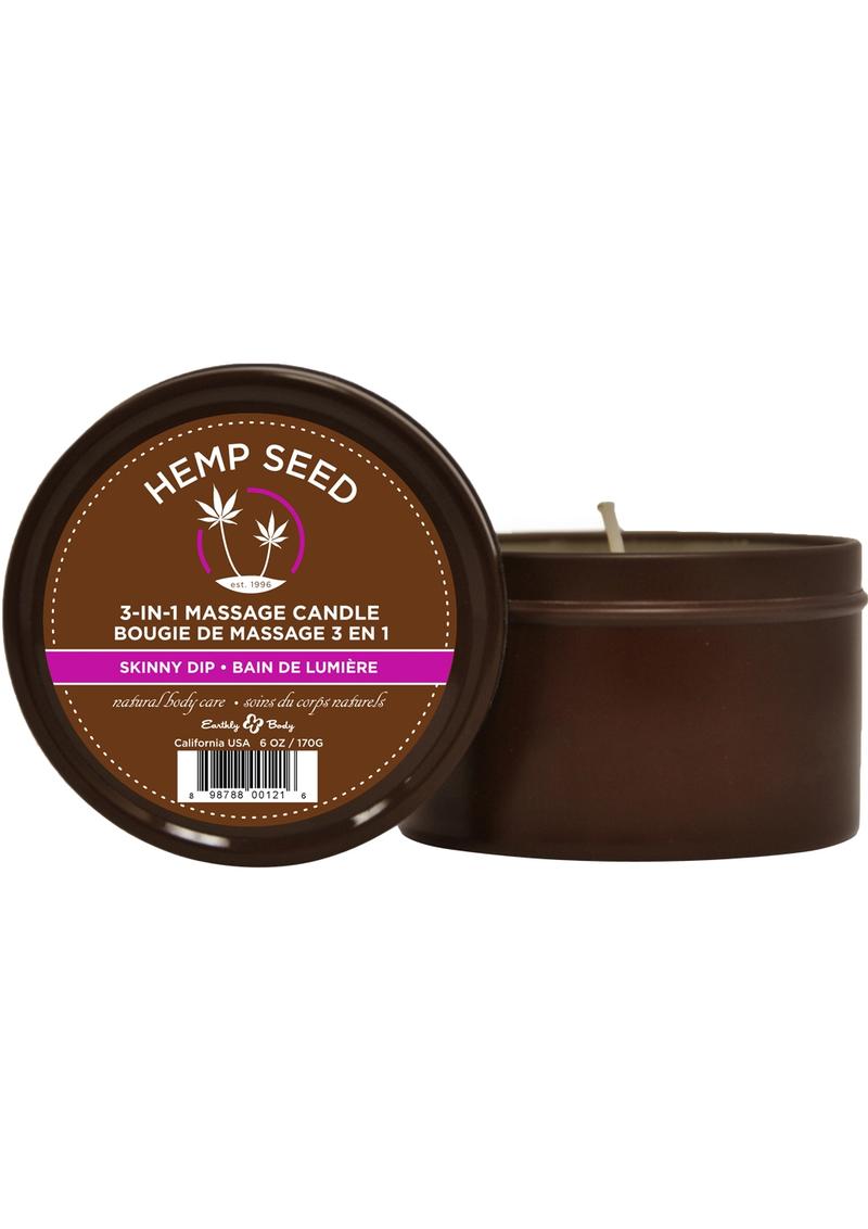 Earthly Body Hemp Seed 3 In 1 Massage Candle - Skinny Dip