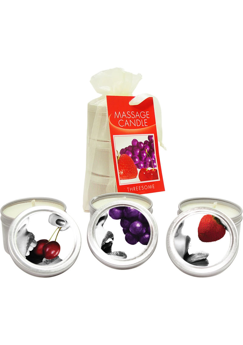 Earthly Body Hemp Seed Edible Massage Candle Set (Three 2oz Candles