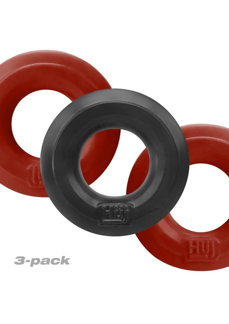 Hunkyjunk Huj3 Silicone C-Rings (3 Pack) - Cherry/Tar