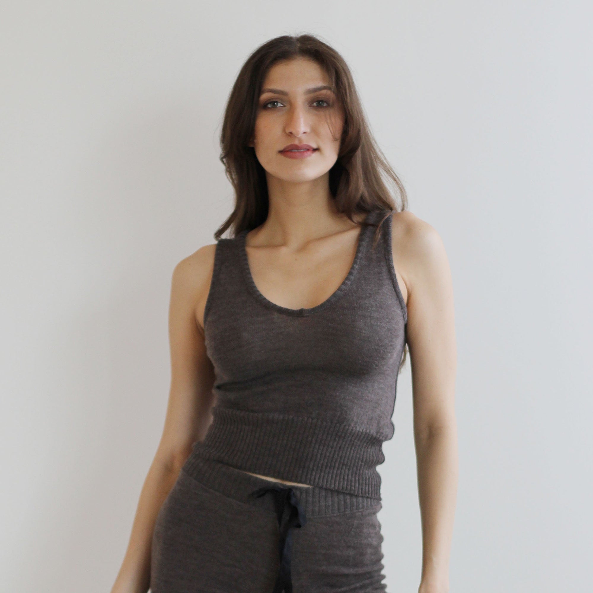 Merino Wool Sweater Knit Tank Top