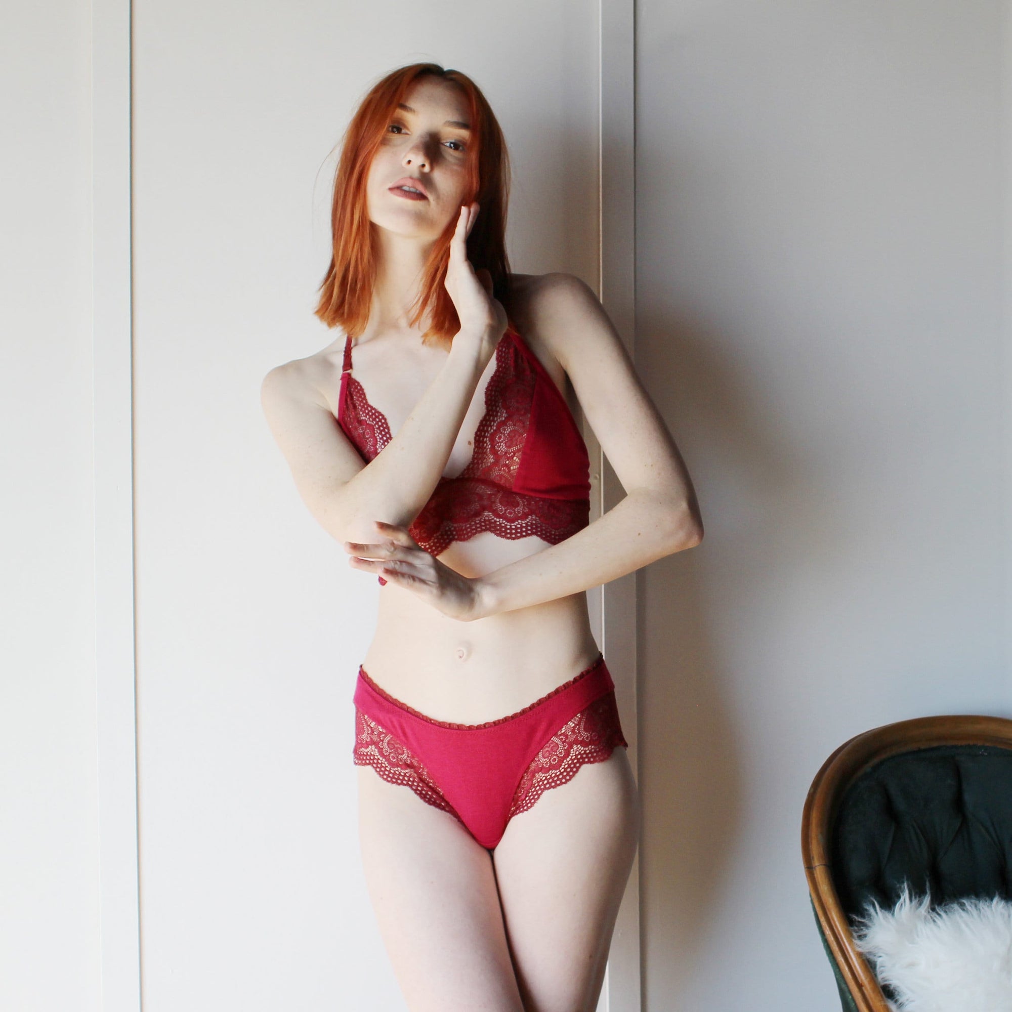 Tencel and Organic Cotton Lingerie with Lace Trim
