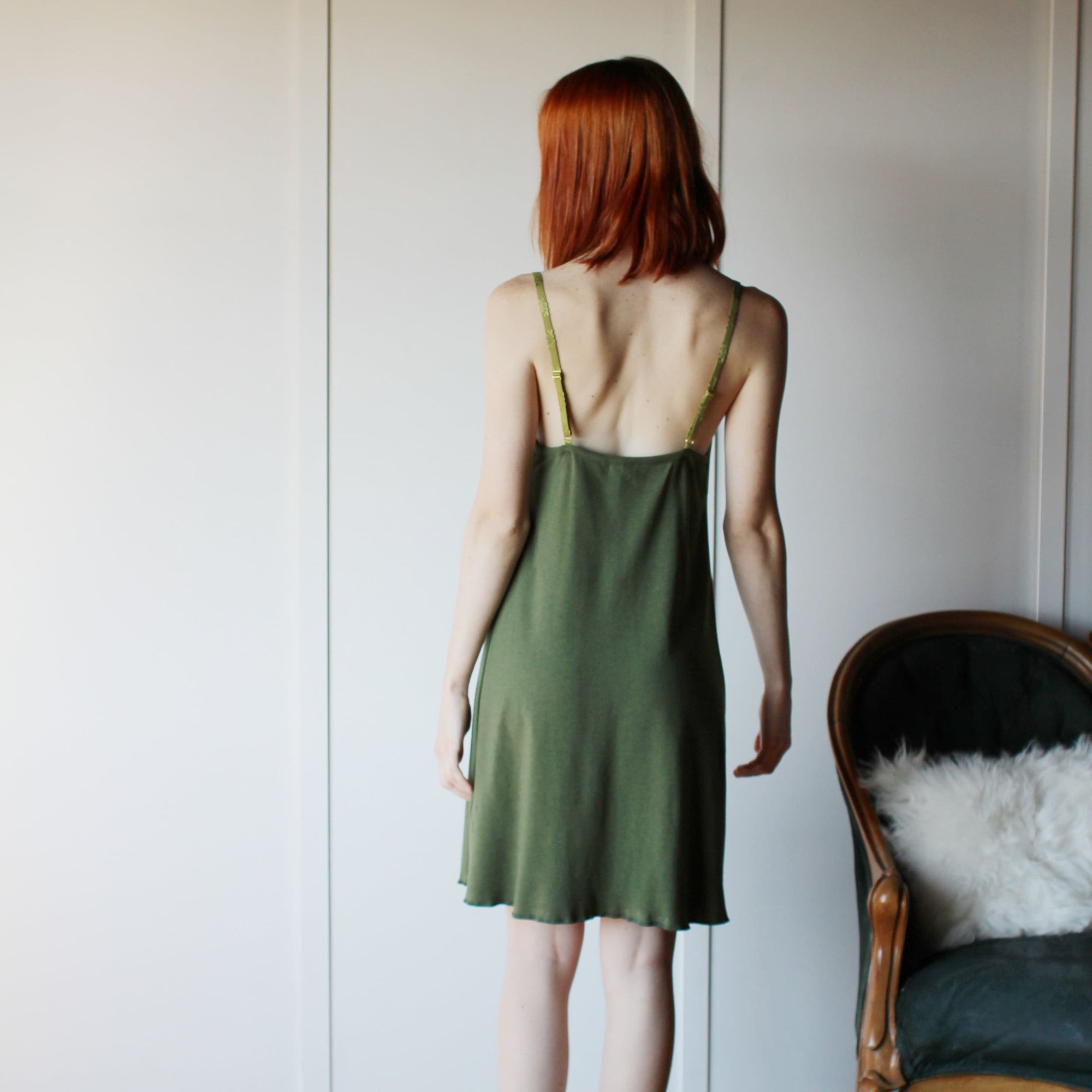 Tencel and Organic Cotton Nightgown with a draped Neckline