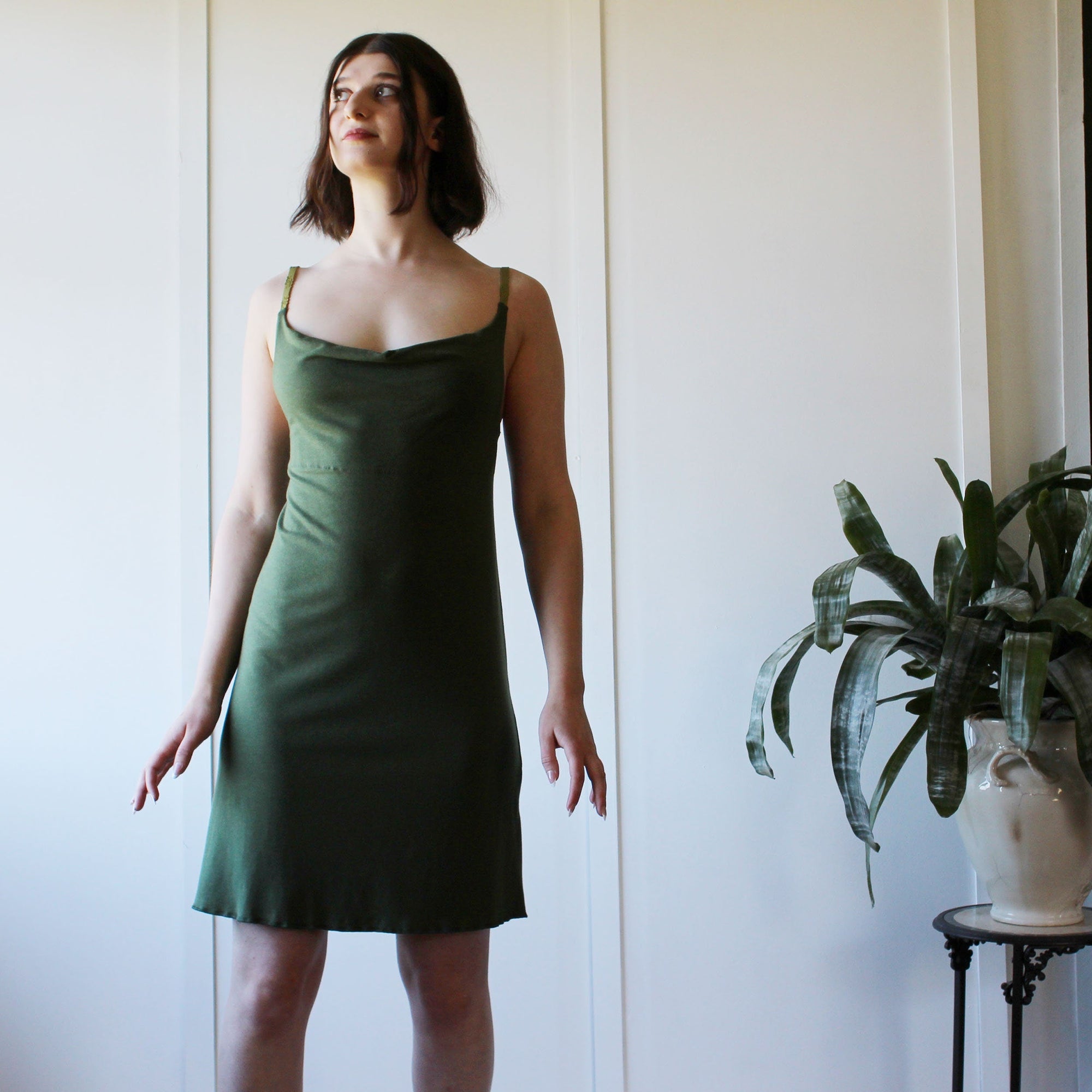 Tencel and Organic Cotton Nightgown with a draped Neckline