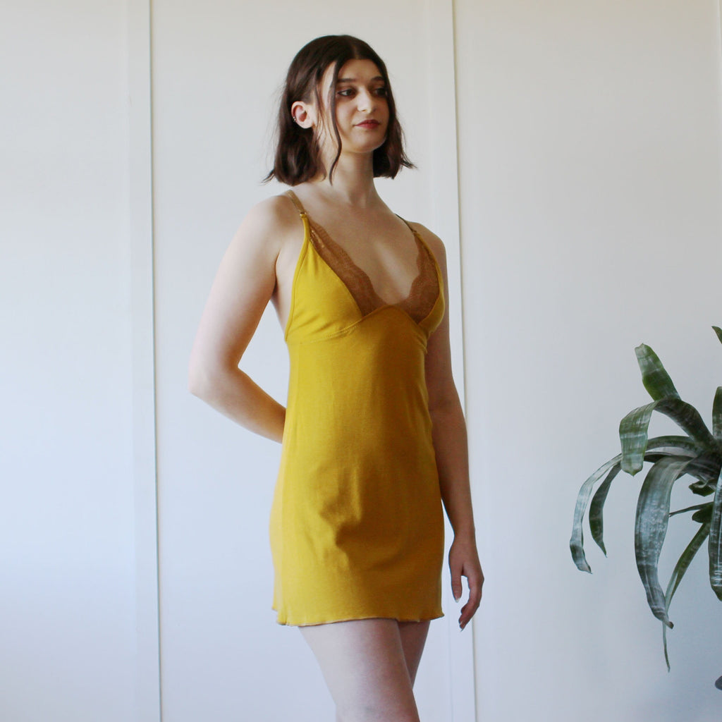 Tencel and Organic Cotton Nightgown with lace trim