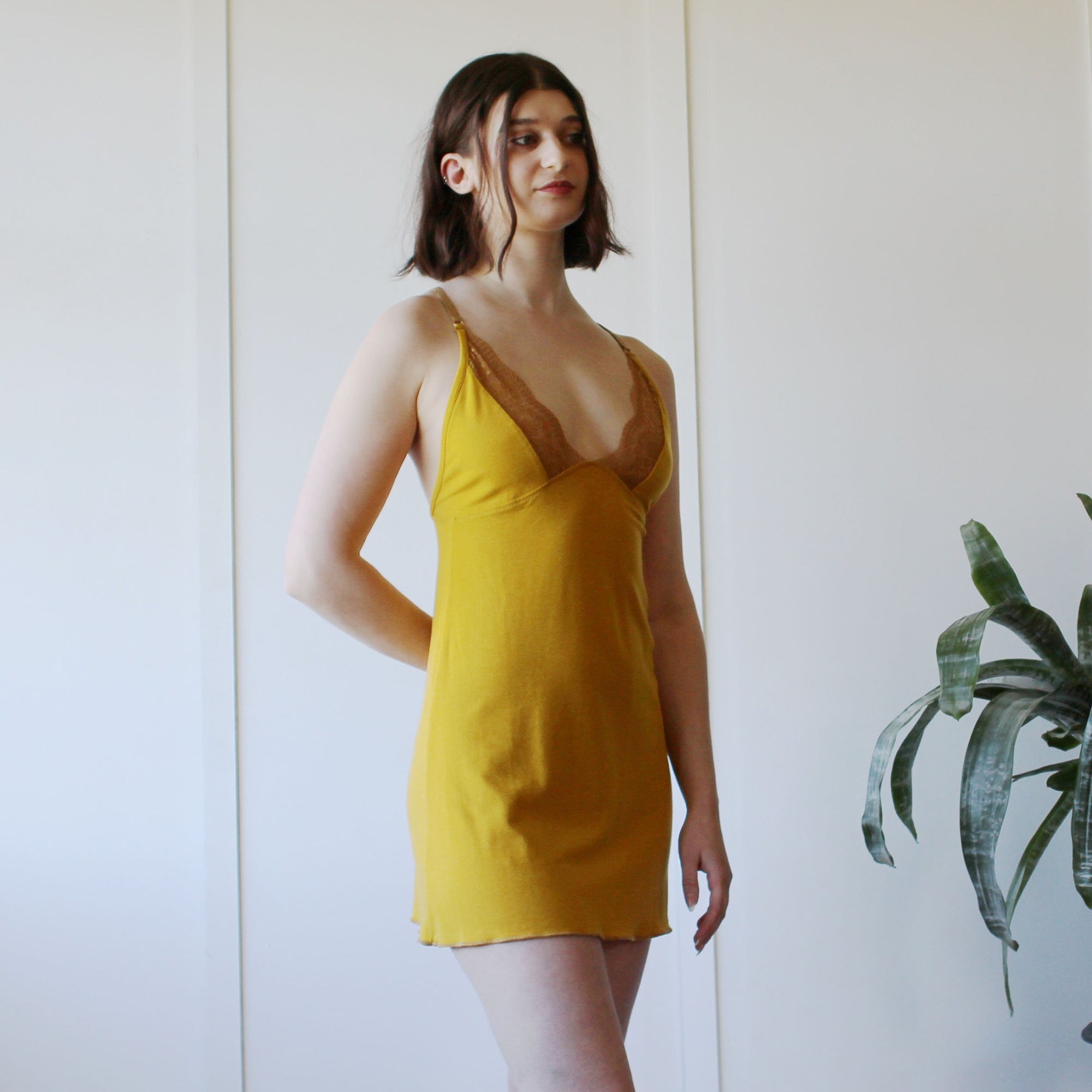 Tencel and Organic Cotton Nightgown with lace trim