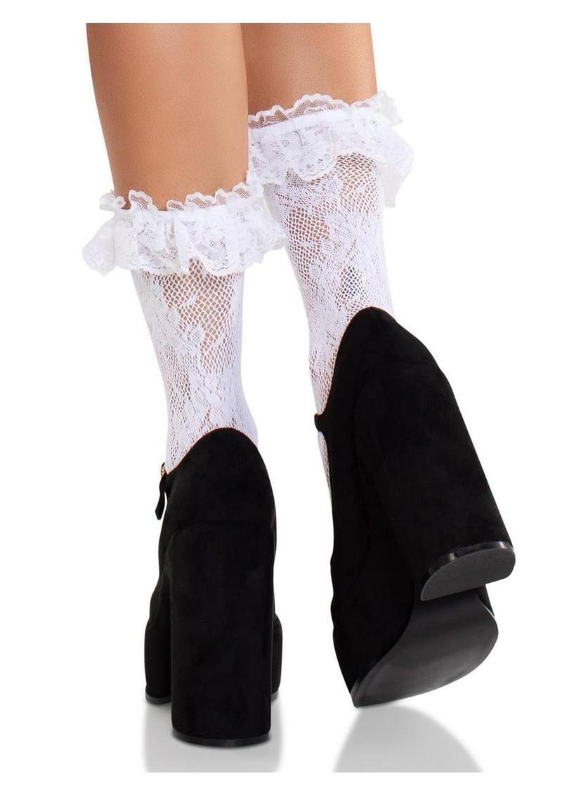 Leg Avenue Floral Lace Ruffle Top Anklets