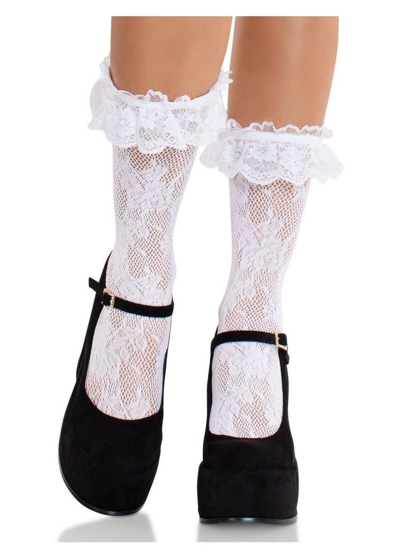 Leg Avenue Floral Lace Ruffle Top Anklets