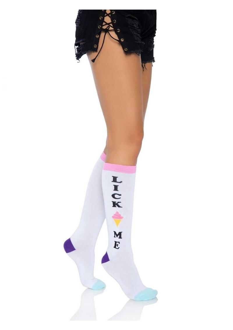 Leg Avenue Lick Me Knee Socks