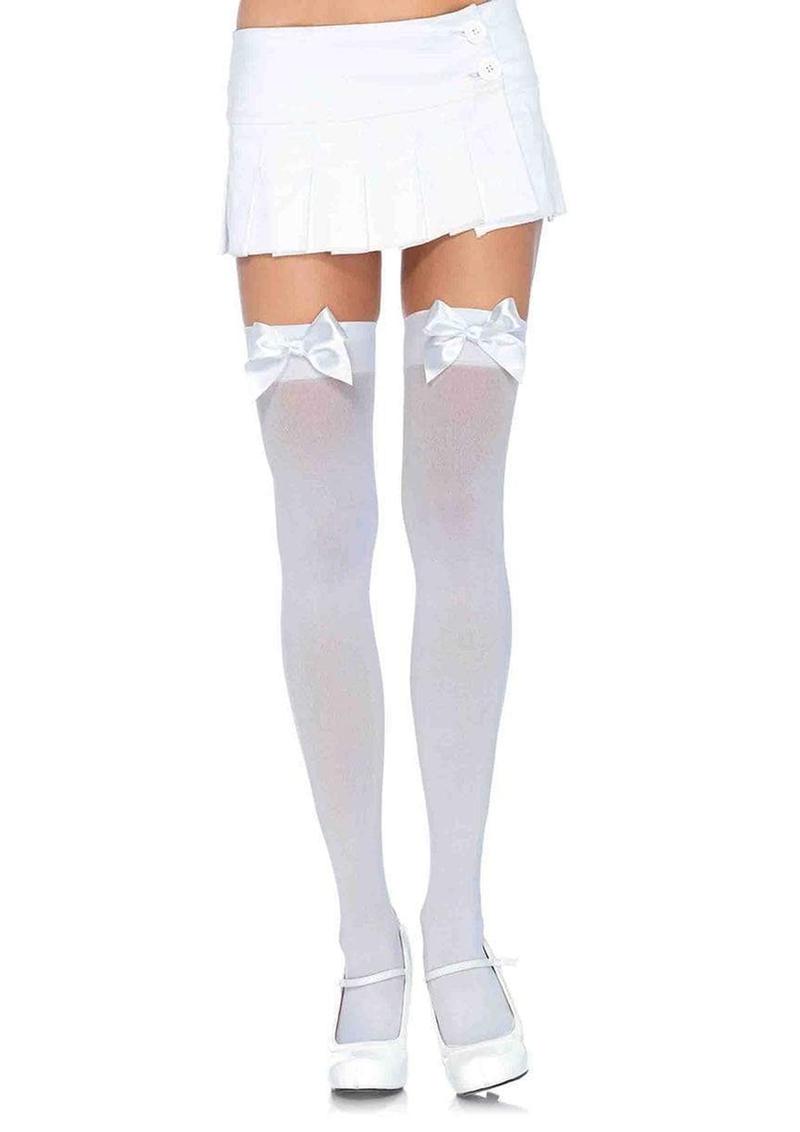 Leg Avenue Nylon Thigh High with Bow