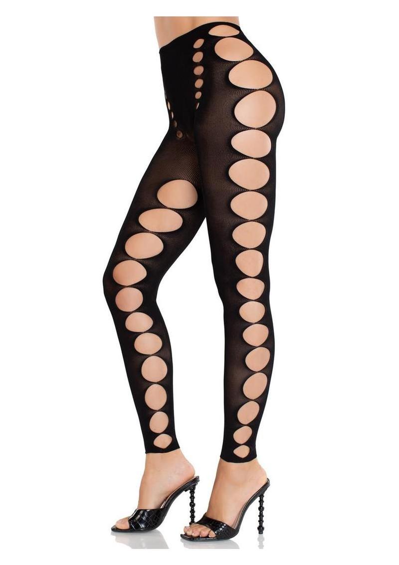 Leg Avenue Seamless Opaque Cut-Out Footless Tights