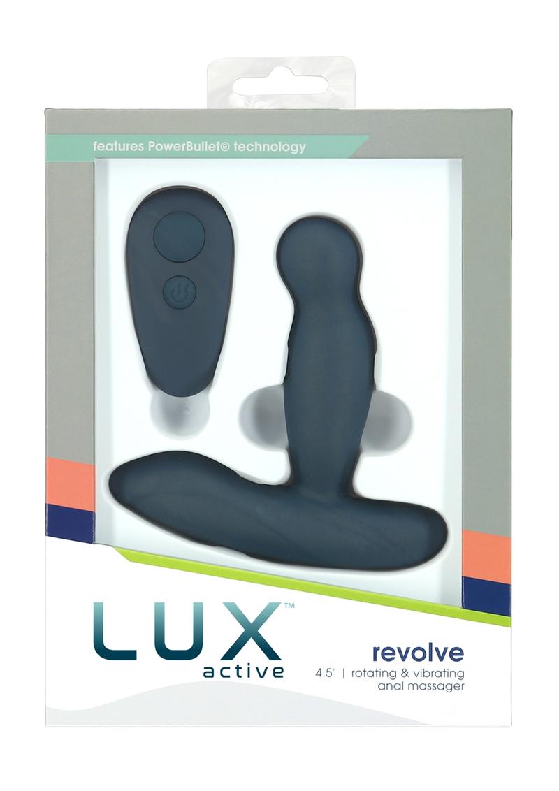 Lux Active Revolve Silicone Rechargeable Rotating and Vibrating Anal Massager with Remote Control