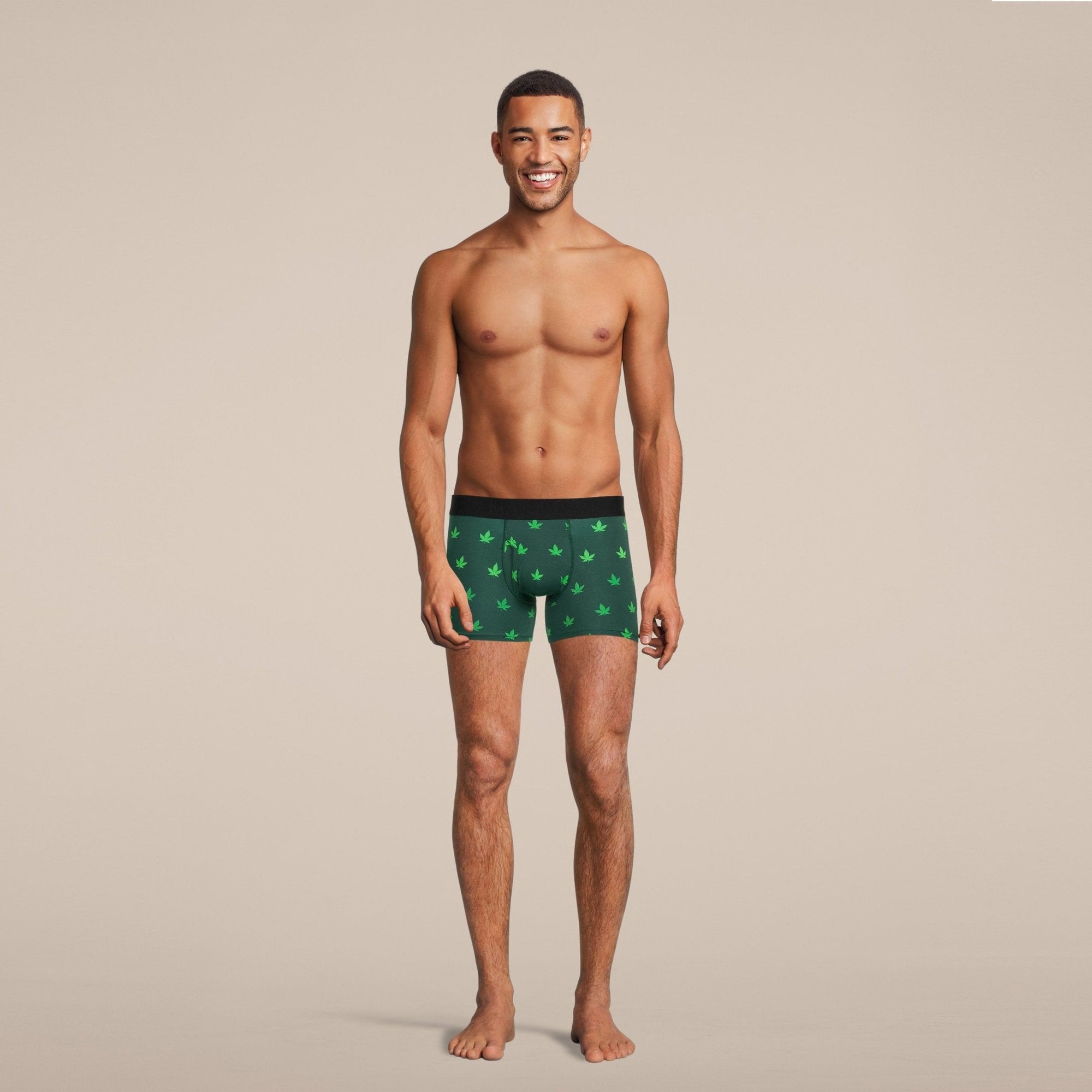 Men's Weed Boxer Brief Underwear with Pouch